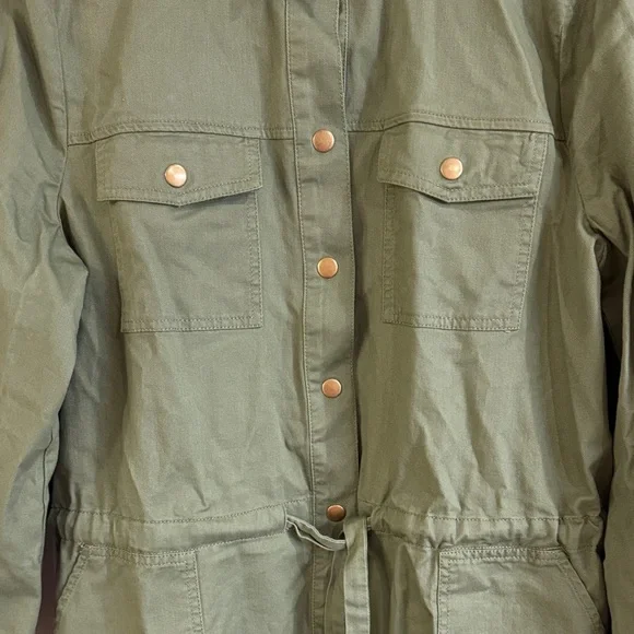 LOFT Olive Green Long Sleeve Utility Dress - Tall - Picture 4 of 11